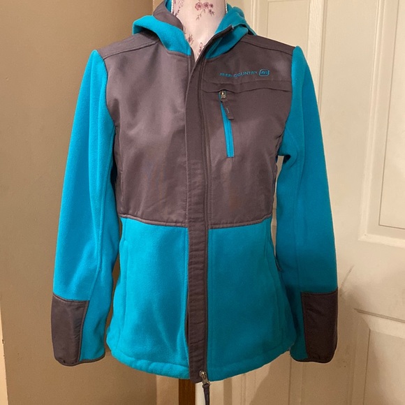 Free Country Jackets & Blazers - Womens Free Country Size Small Gray and Turquoise Jacket with Hood